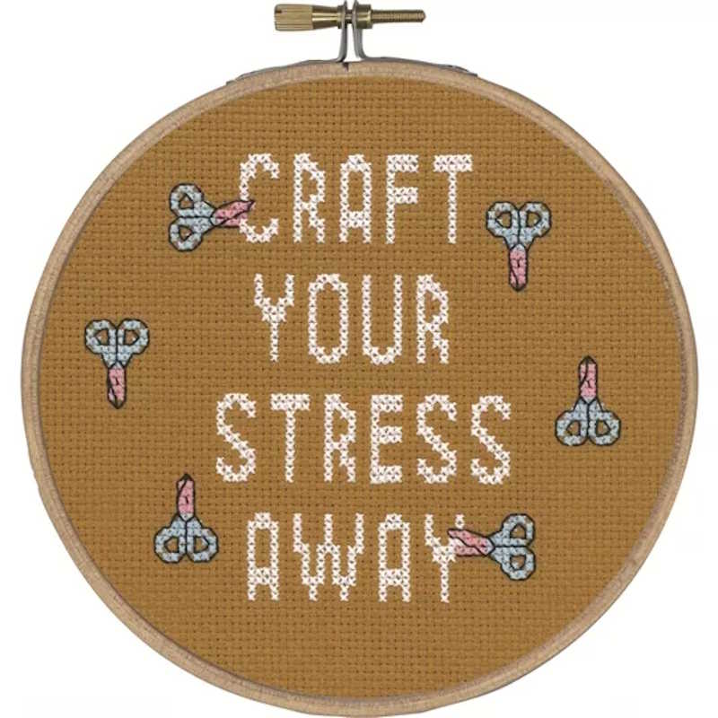 Craft Your Stress Cross Stitch Kit by Permin
