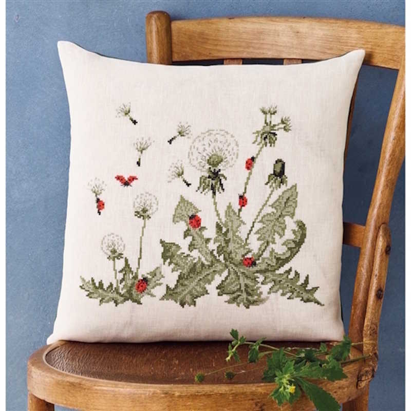 Ladybugs Cushion Cross Stitch Kit by Permin