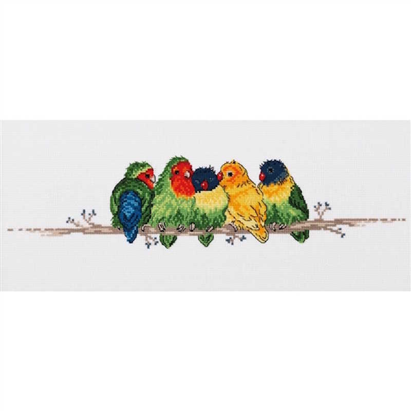 Lovebirds Cross Stitch Kit by Permin