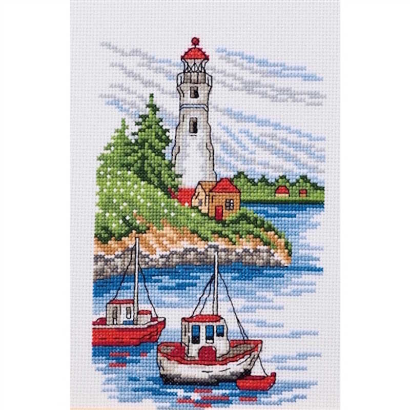 Boats by the Island Cross Stitch Kit by Permin