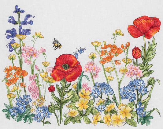 Flower Meadow Cross Stitch Kit By Anchor