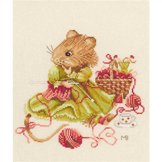 Vera Knitting Away Cross Stitch Kit By Lanarte