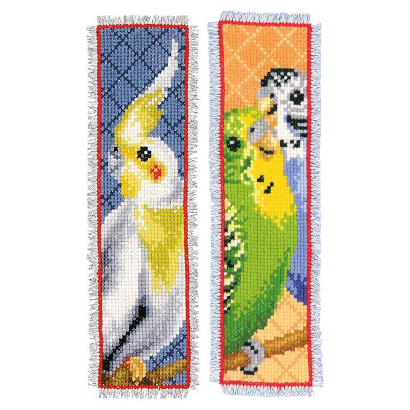 Parakeets Bookmark Cross Stitch Kit By Vervaco