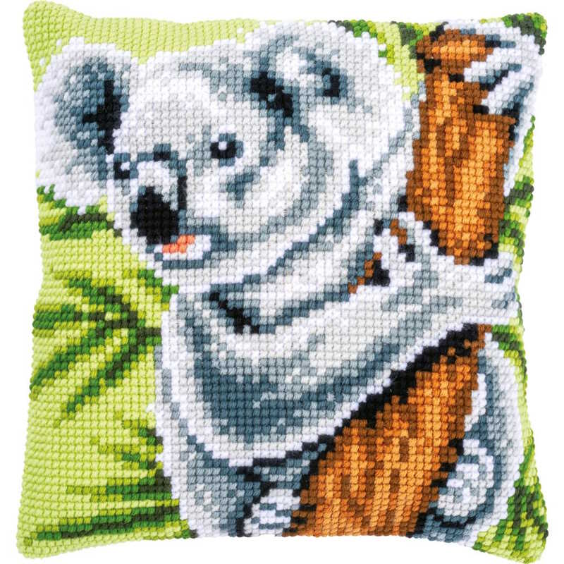 Koala Printed Cross Stitch Cushion Kit by Vervaco