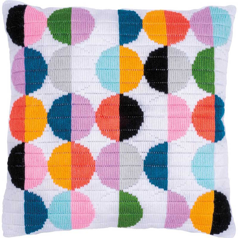 Circles Long Stitch Cushion Kit By Vervaco