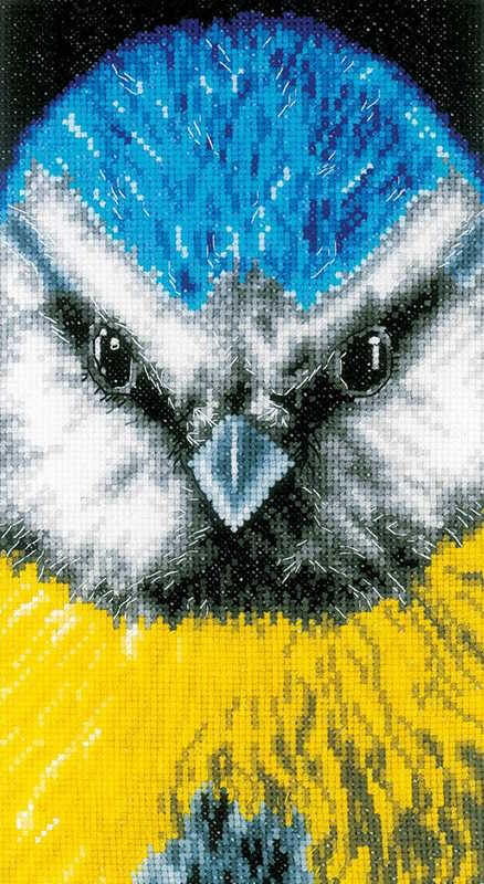 Close Up Blue Tit Cross Stitch Kit By Lanarte