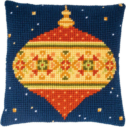 Nordic Bauble Printed Cross Stitch Cushion Kit by Vervaco