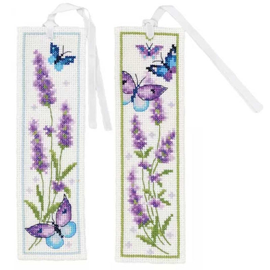 Lavender and Butterflies Bookmark Cross Stitch Kit By Vervaco