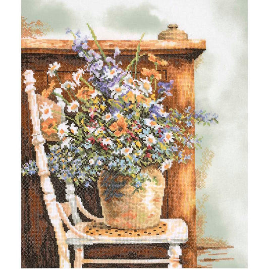 Floral Vintage Art Cross Stitch Kit By Lanarte