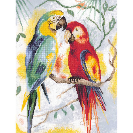 Parrot Talk Cross Stitch Kit By Lanarte