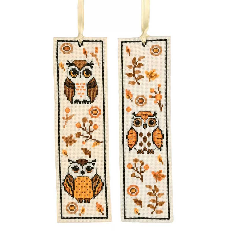 Autumn Owls Bookmark Cross Stitch Kit By Vervaco