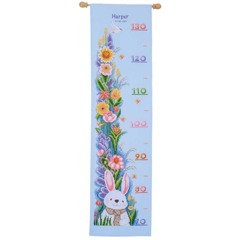Rabbit in Garden Height Chart Cross Stitch Kit By Vervaco