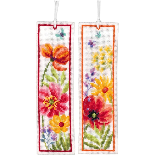 Poppies and Wildflowers Bookmark Cross Stitch Kit By Vervaco 