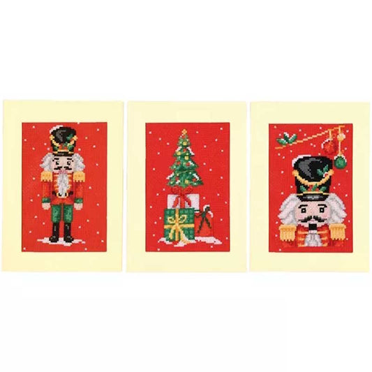 Nutcracker Cross Stitch Christmas Card Kit By Vervaco