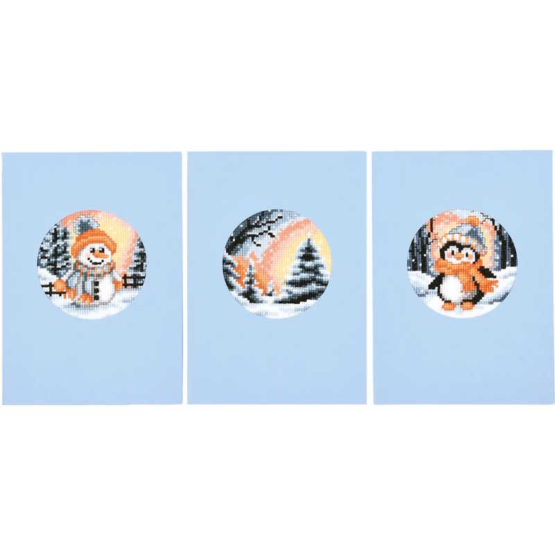 Winter Greeting Cross Stitch Christmas Card Kit By Vervaco