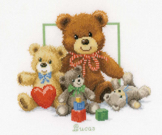 Cuddly Bears Birth Sampler Cross Stitch Kit By Vervaco