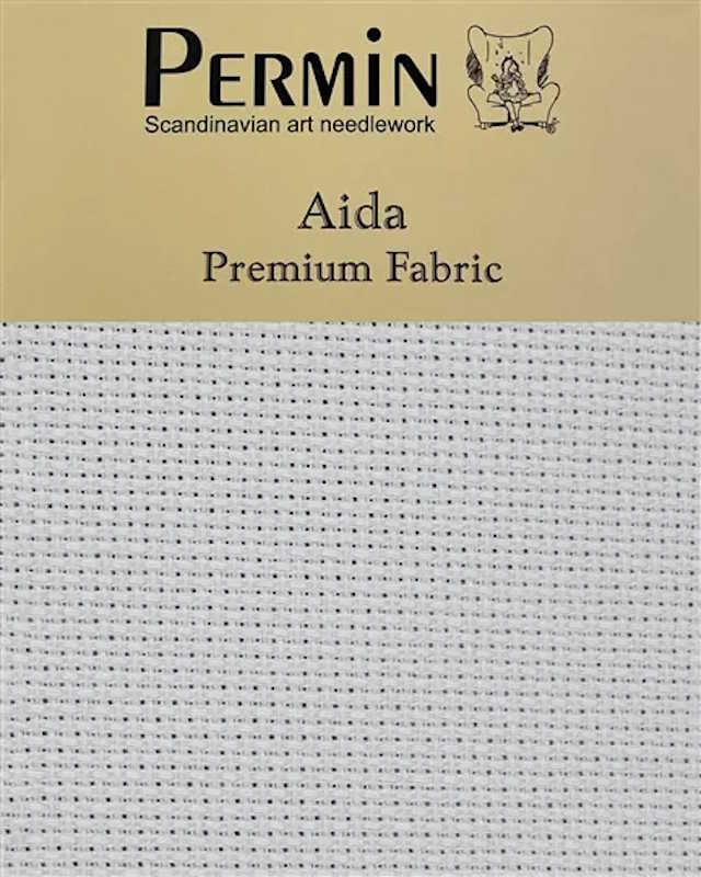 14 Count Aida Fabric by Permin graceful grey