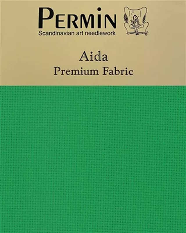 16 Count Aida Fabric by Permin green