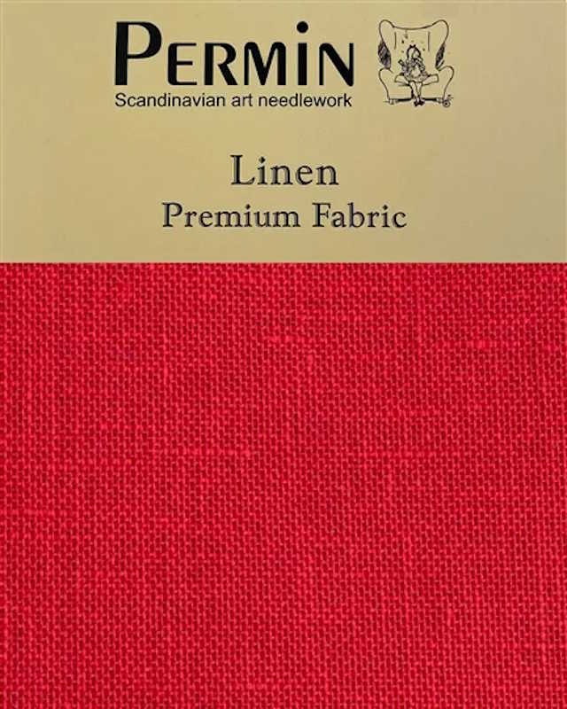 28 Count Linen Fabric by Permin Christmas Red