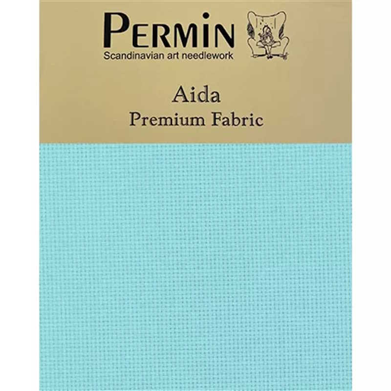 16 Count Aida Fabric by Permin aqua