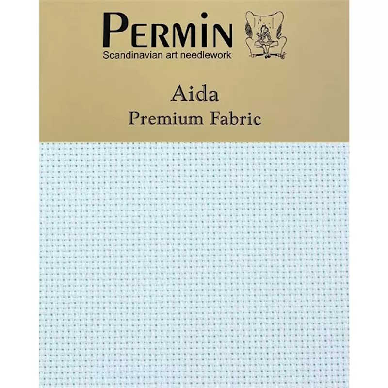 16 Count Aida Fabric by Permin icelandic blue