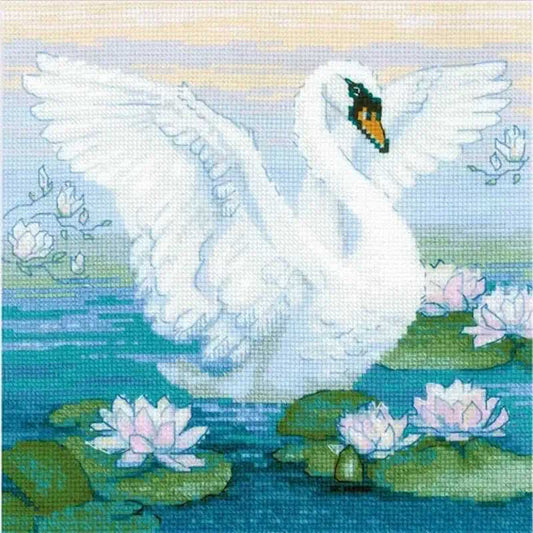 White Swan Cross Stitch Kit By RIOLIS