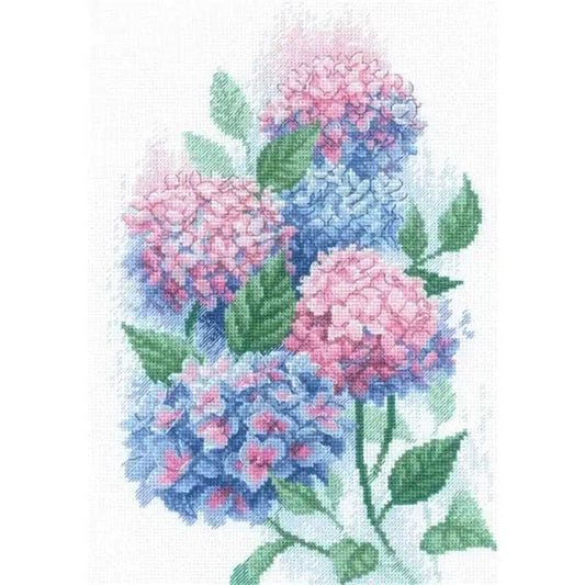 Graceful Hydrangeas Cross Stitch Kit By RIOLIS