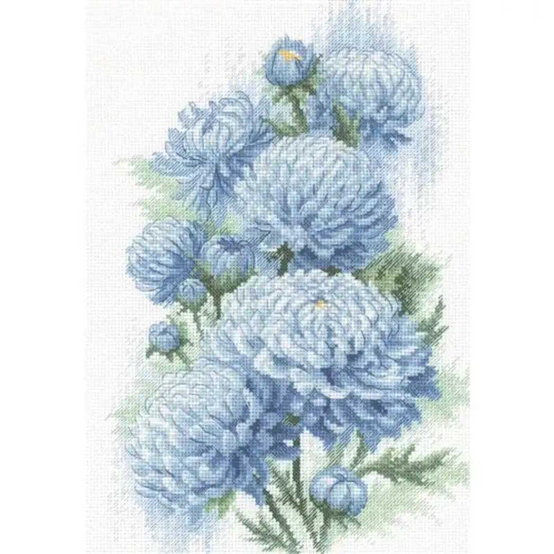 Delicate Chrysanthemums Cross Stitch Kit By RIOLIS