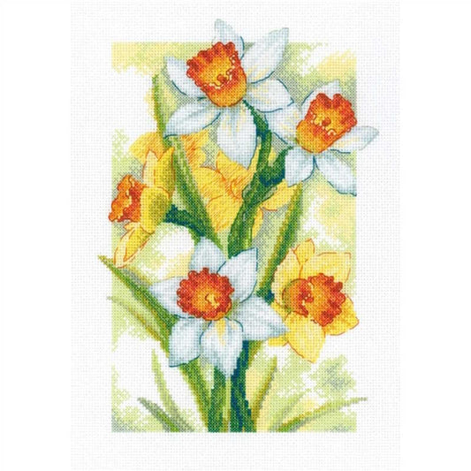 Spring Glow Daffodils Cross Stitch Kit By RIOLIS