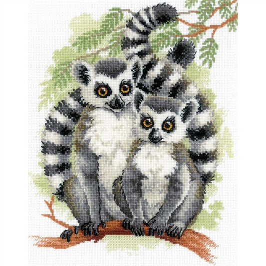 Lemurs Cross Stitch Kit By RIOLIS