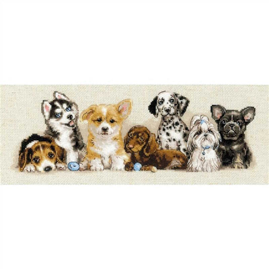 Puppies Cross Stitch Kit By RIOLIS