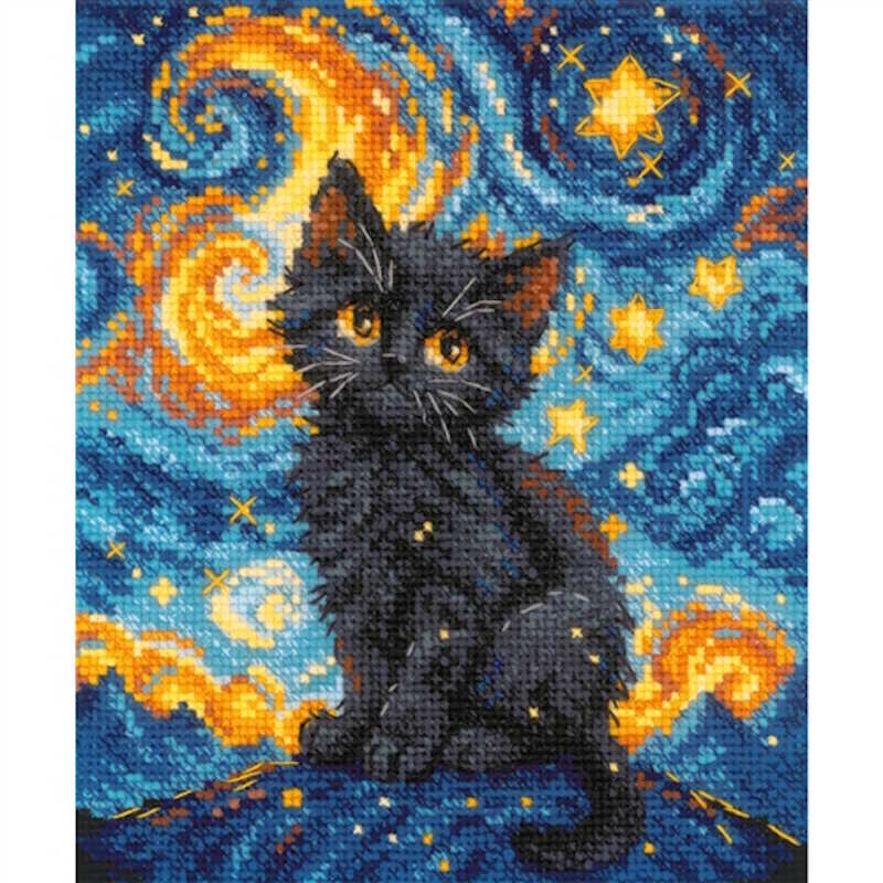 Starry Cat Cross Stitch Kit By RIOLIS