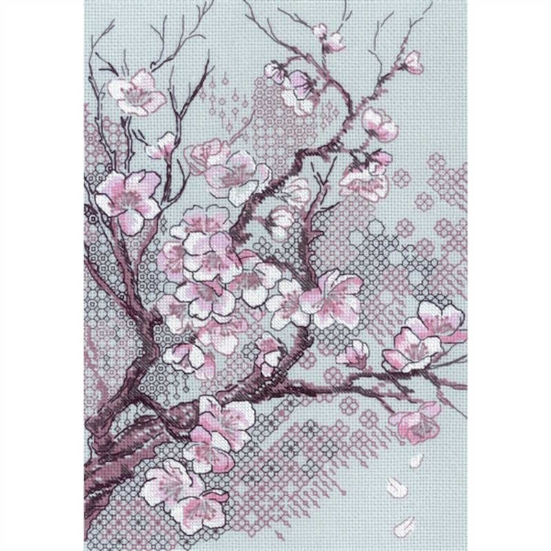 Plum Blossom Blackwork Kit By RIOLIS