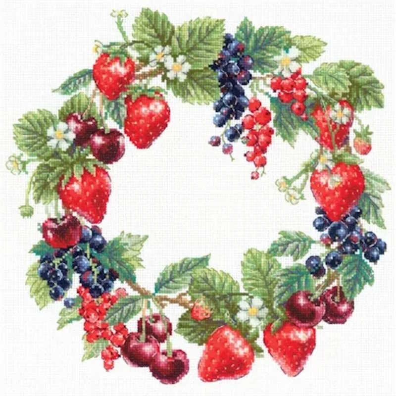 Wreath with Berries Cross Stitch Kit By RIOLIS