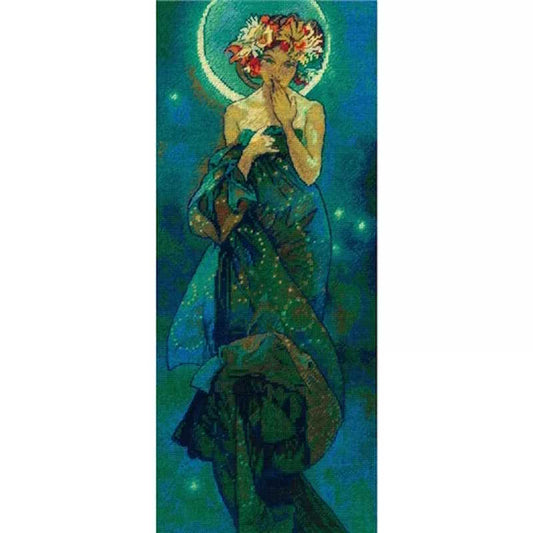The Moon by Mucha Cross Stitch Kit By RIOLIS