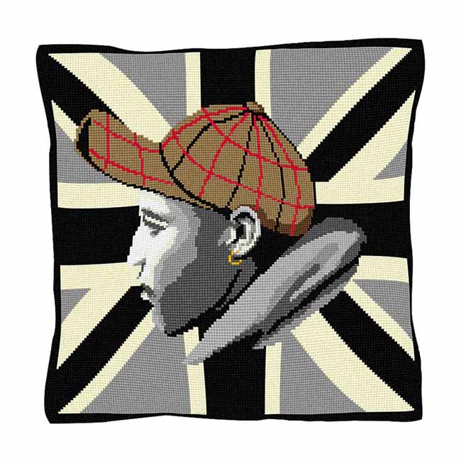 Darren Tapestry Kit by Brigantia Needlework - Black and White