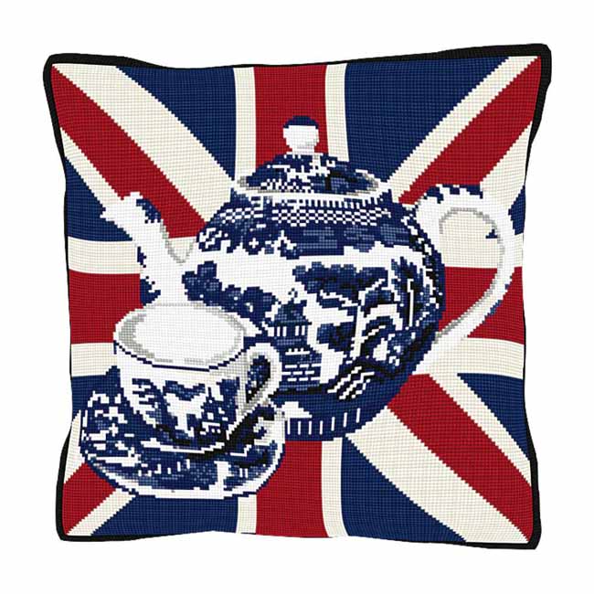 Afternoon Teapot Tapestry Kit by Brigantia Needlework 