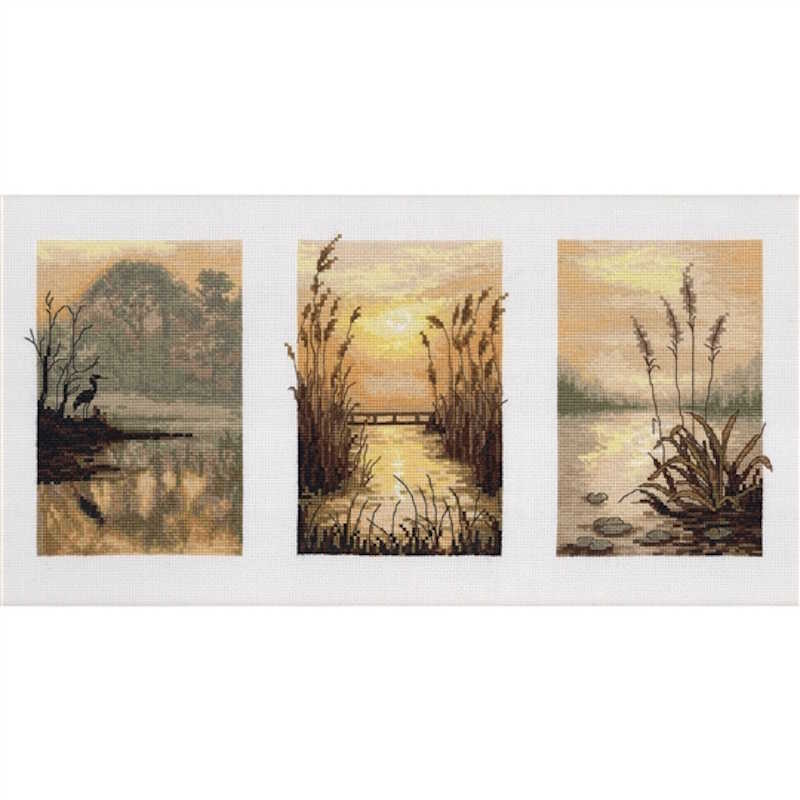 Morning Haze Triptych cross stitch kit by VDV