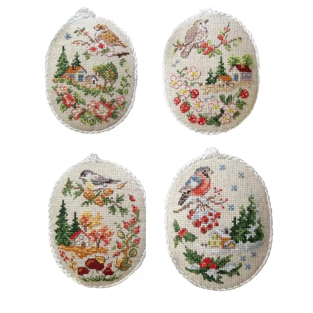 Four Season Birds Cross Stitch Kit By VDV