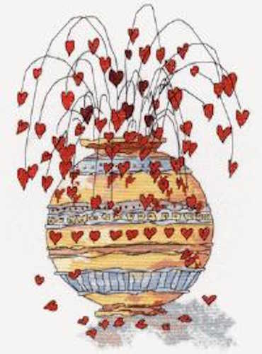 Pots of Love Cross Stitch Kit by Michael Powell