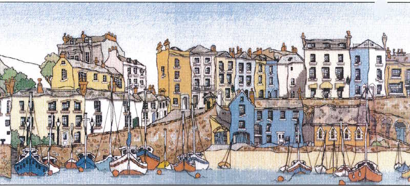 Harbour Town (Tenby) Cross Stitch Kit by Michael Powell