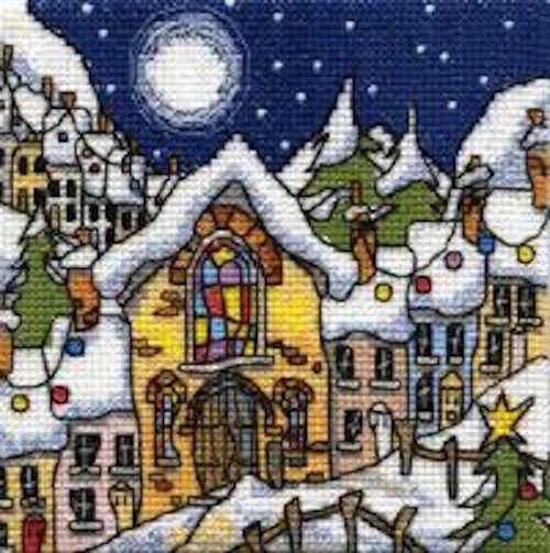 Mini Snowy Chapel Cross Stitch Kit by Michael Powell