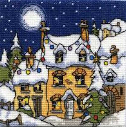 Mini Snowy Cottage Cross Stitch Kit by Michael Powell