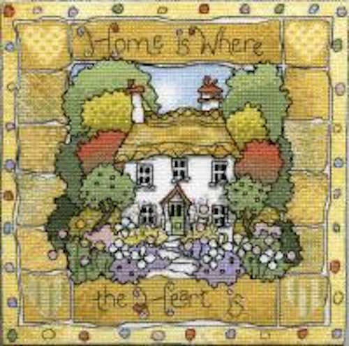 Home Sampler cross stitch kit by michael powell