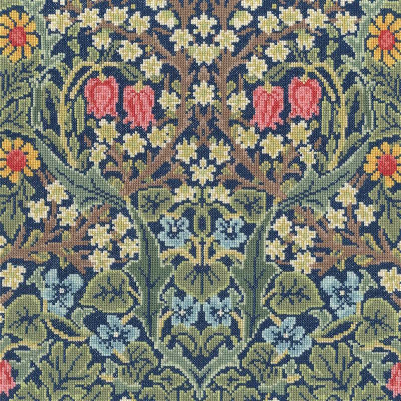 Blackthorn William Morris Cross Stitch Kit By Bothy Threads 