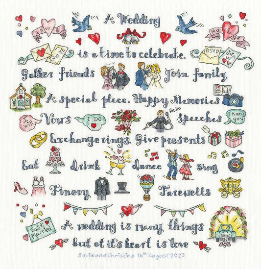 A Wedding is Many Things Cross Stitch Kit By Bothy Threads