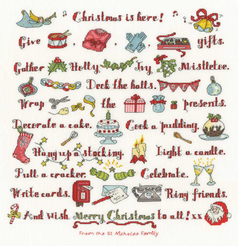 Christmas is Here! Cross Stitch Kit By Bothy Threads