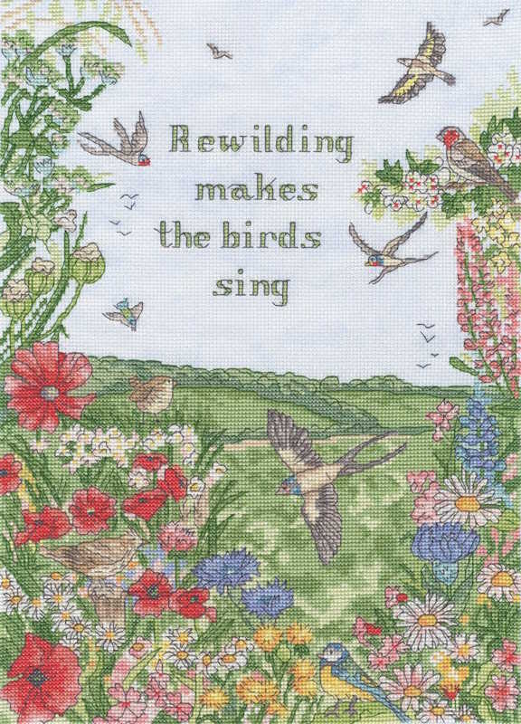 Rewild and Sing Cross Stitch Kit By Bothy Threads 