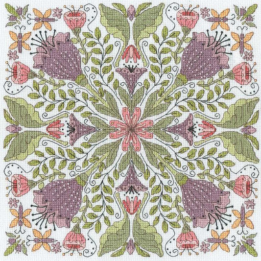 Bursting Blooms Cross Stitch Kit By Bothy Threads