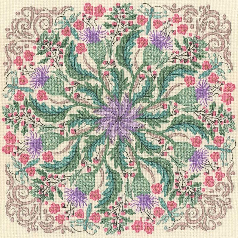 Swirling Thistles Cross Stitch Kit By Bothy Threads